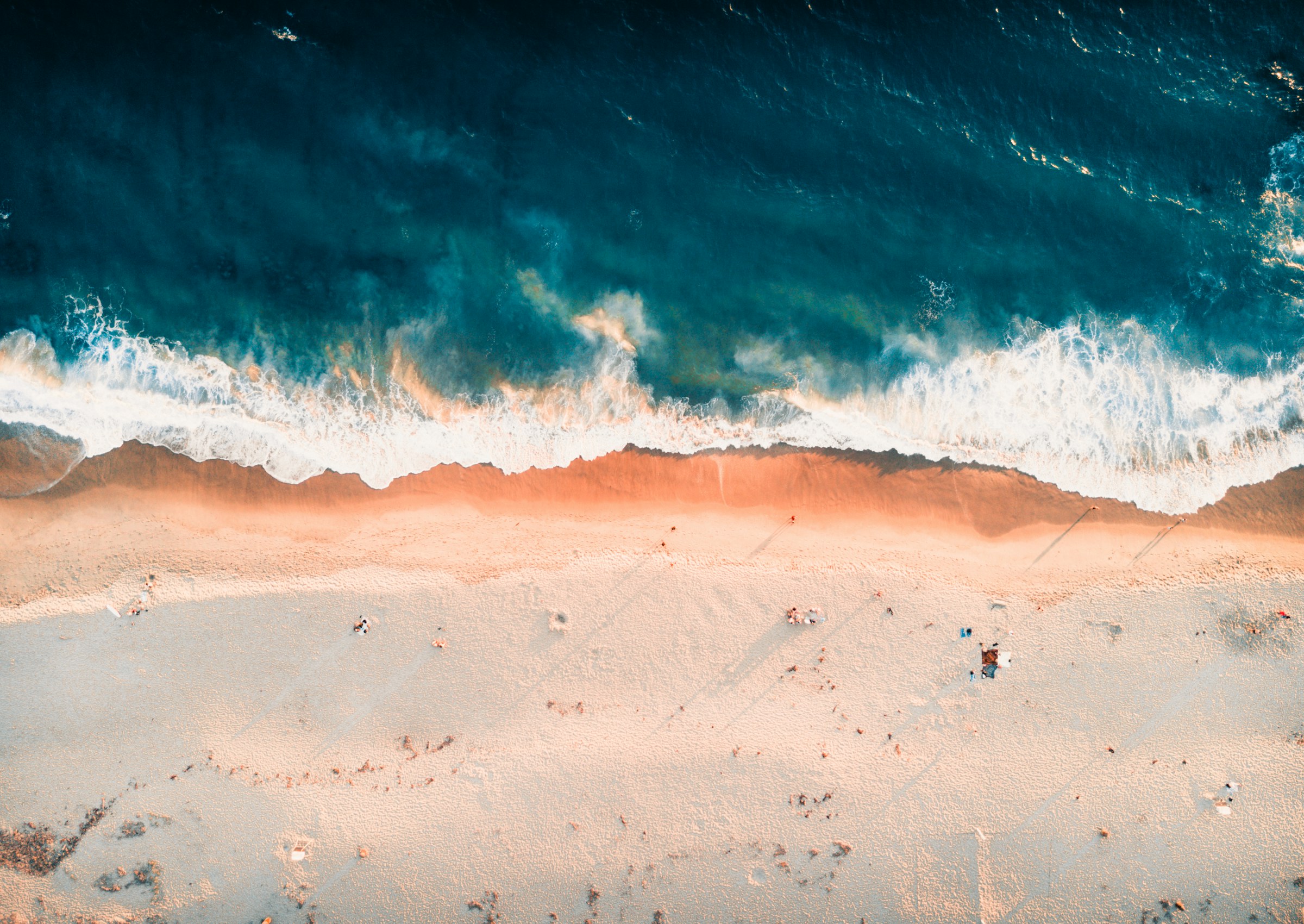 Waves meeting the sand at Laguna Beach, Orange County